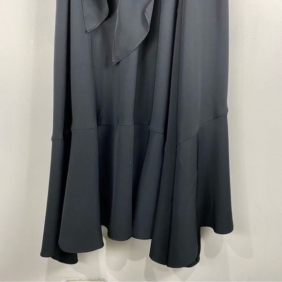 Coldwater Creek Belted Tie Waist Cowl Neck Sleeveless Midi Dress Black 10 (NWT) - Picture 4 of 7